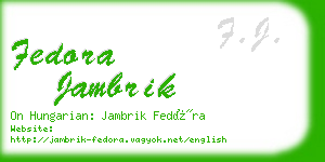 fedora jambrik business card